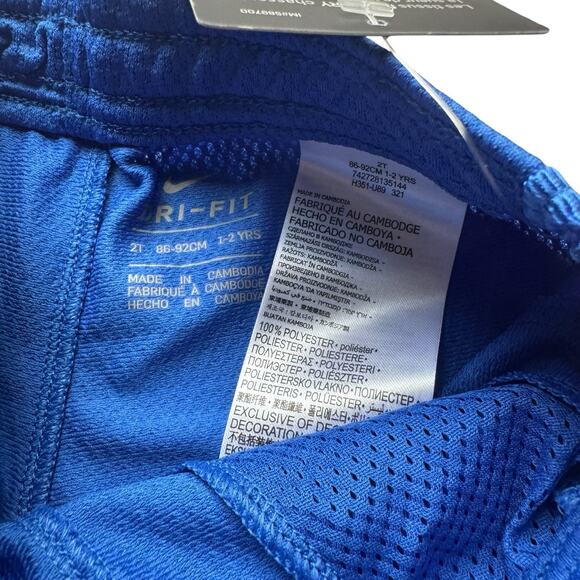 Nike Toddler Boys Basketball Mesh Shorts blue 2T Elastic Waist pockets NWT - Picture 4 of 4
